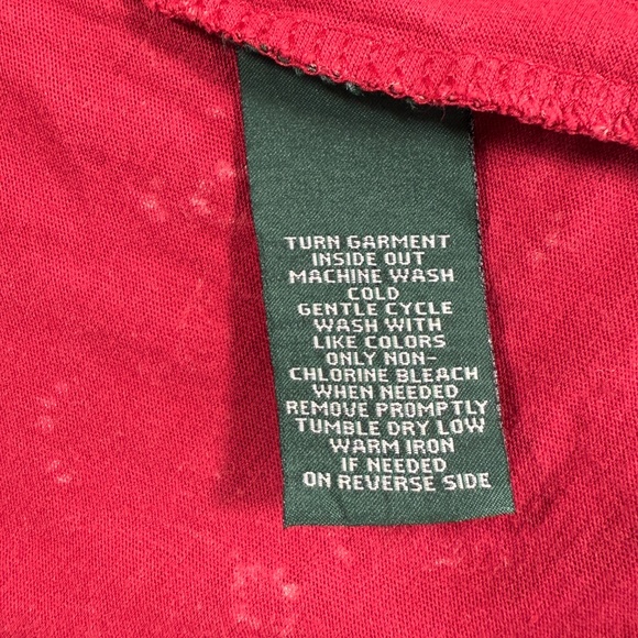 Ralph Lauren Top Womens Medium Red Paisley 3/4 Sleeve Ruffle Lace Up Southwest - Picture 15 of 15